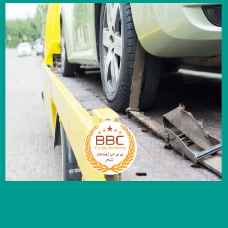 Flatbed transporting cars from Dubai to Qatar