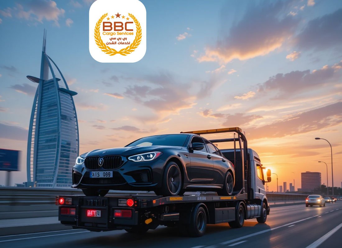 Best car shipping company in Dubai 2 Car Transport Flatbed Truck from Dubai to Saudi Arabia, Kuwait, Qatar, Bahrain, and Oman